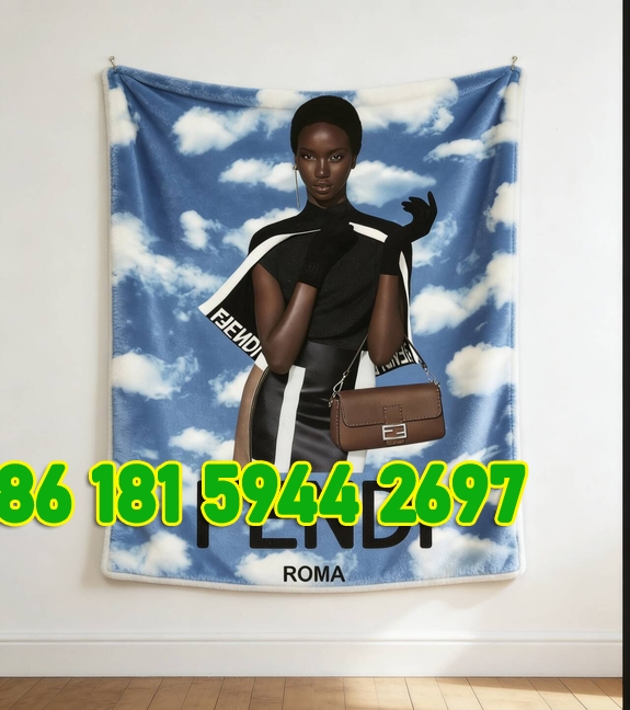 Fendi Roma Sky Clouds Flannel Throw Blanket IMG_9637
